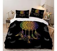 Hongduo Set di Biancheria da Letto Acchiappasogni, 3 Pezzi Set Copripiumino Matrimoniale 240x220 cm Piume Copripiumini in Microfibra con 2 Federe 50X80Cm