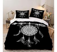 Hongduo Set di Biancheria da Letto Acchiappasogni, 3 Pezzi Set Copripiumino una Piazza e Mezza 200x200 cm Cartone Animato Copripiumini in Microfibra con 2 Federe 50X80cm