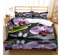 Hongduo Set di Biancheria da Letto Arte Dell'Orchidea Nell'Acqua, 3 Pezzi, Set Copripiumino una Piazza e Mezza 200x200 cm Butterfly Copripiumini in Microfibra con 2 Federe 50X80cm