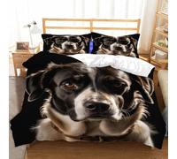 Hongduo Set di Biancheria da Letto Cane da Compagnia, 3 Pezzi, Set Copripiumino Matrimoniale 240x220 cm Simpatici Animali Copripiumini in Microfibra con 2 Federe 50X80Cm