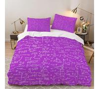Hongduo Set di Biancheria da Letto Formula Matematica, 3 Pezzi Set Copripiumino una Piazza e Mezza 200x200 cm Ombre Copripiumini in Microfibra con 2 Federe 50X80cm