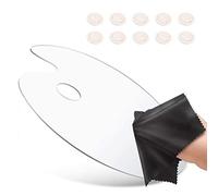 HONGECB Acrilico Trasparente Tavolozza, Forma Ovale Tavolozza Artistica per Pittura Artigianale ad Olio, per Arte Fai-Da-Te e Pittura, 10 Lettini per Dita in Lattice Naturale e un Panno per la Pulizia