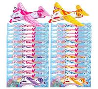 HONGECB Aeroplani Polistirolo Set, 24 Pezzi Aerei in Polistiro loa forma di unicorno, Alianti Volanti, Unicorno Giocattolo, per Sorprese Feste Ragazze, Bomboniere per bambine, 4 colori
