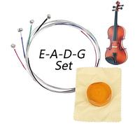 HONGECB Corde per Violino Set Completo, Set di Argento Corde per Classiche Dimensione 4/4 e 3/4 G D A e E Corde, Corde d'acciaio Alta Qualità, Vieni Con 1pcs Rotonda Colofonia Naturale Per Archi
