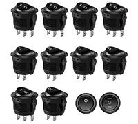 HONGECB Rotondo Interruttore A Bilanciere, Mini Interruttore Bilanciere Rotondi, Per Strumenti, Automobili, Motociclette, Barche, Illuminazione, SPST, SPDT, 6A/ 250V, 10A/125V, 10 Pezzi
