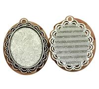 Honggui1111-8 pezzi 30 x 40 mm Dimensioni esterne 54 x 42 mm Vintage Flower Cammeo Cabochon Base Impostazione (Argento Antico)