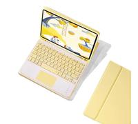 HongHeFu Accessori, Backlight Touch Keyboard Leather Case Suitable for iPad 11th Gen/10th Generation-10.9-inch Universal(Yellow+Touch Keyboard)