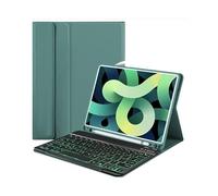 HongHeFu Accessori, Backlight Touch Keyboard Leather Case Suitable for iPad PRO 11-5th Gen-2024(Dark Green+Black Backlit Keyboard)