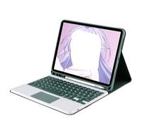 HongHeFu Accessori, Backlight Touch Keyboard Leather Case Suitable for iPad PRO 11-5th Gen-2024(Dark Green+Touch Keyboard)