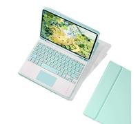 HongHeFu Accessori, Backlight Touch Keyboard Leather Case Suitable for iPad PRO 11-5th Gen-2024(Green+Touch Keyboard)