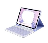 HongHeFu Accessori, Backlight Touch Keyboard Leather Case Suitable for iPad PRO 11-5th Gen-2024(Purple+Keyboard)