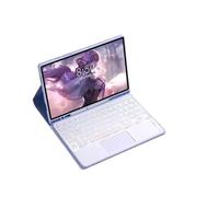 HongHeFu Accessori, Detachable Keyboard Tablet Leather Case Suitable for Honor X8A-11 inch(Touch Backlit KB+Lavender Gray)
