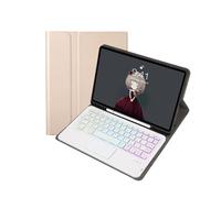 HongHeFu Accessori, Detachable Regular/Tri Color Backlit Touch Keyboard Protective Case Suitable for Samsung Galaxy Tab S10 Fe+ 13.1 inch 2025(Backlit Touch Keyboard+Golden)