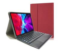 HongHeFu Accessori, Detachable Touch Keyboard Cloth Texture Tablet Protective Case Suitable for iPad Air 11/air4/5-10.9 inch Universal(Rosso)