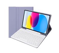 HongHeFu Accessori, Round Keycap Keyboard Tablet Protective Cover Suitable for Samsung Galaxy Tab S10 plus/S9plus/S9FEplus/S8+/S7FE/S7plus 12.4-inch(Dark Purple+Keyboard)