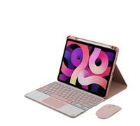 HongHeFu Accessori, Silicone+Leather Protective Case with Pen Slot, Detachable Keyboard Suitable for Honor v7 PRO 11 inch(Pink+Touch Backlit KB+Mouse)