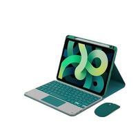 HongHeFu Accessori, Silicone+Leather Protective Case with Pen Slot, Detachable Keyboard Suitable for Honor v7 PRO 11 inch(Dark Green+Touch Backlit KB+Mouse)