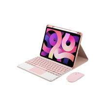 HongHeFu Accessori, Silicone+Leather Protective Case with Pen Slot, Detachable Keyboard Suitable for Honor v7 PRO 11 inch(Pink+Touch Keyboard+Mouse)
