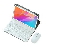 HongHeFu Accessori, Silicone+Leather Protective Case with Pen Slot, Detachable Keyboard Suitable for Honor v7 PRO 11 inch(Black+White Keyboard+Mouse)