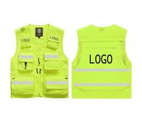 Honghuang Gilet da Lavoro di Sicurezza Ad Alta visibilità con Logo Personalizzato con Multitasche, Giacca Riflettente Personalizzata per Volontari Fotografo, Cappotto Uniforme da Lavoro Color1,XL