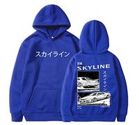 Honghuang Initial D Anime AE86 Felpe con Cappuccio Unisex R34 Skyline GTR JDM Casual Loose Pullover Clothes