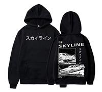 Honghuang Initial D Anime AE86 Felpe con Cappuccio Unisex R34 Skyline GTR JDM Casual Loose Pullover Clothes