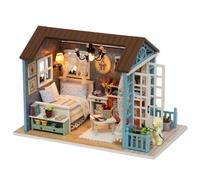 Honghuang Kit di Casa in Miniatura Fai-da-Te Modello di Casa delle Bambole Realizzato A Mano in Legno, Accogliente Regalo Artigianale per Assemblaggio di Scene Domestiche Z007E