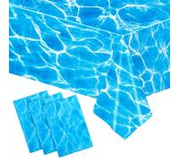 HonGien 3 Pack tovaglia usa e getta, copritavolo stile mare blu, adatto per la festa in spiaggia, festa di compleanno, festa in piscina estate, parco all'aperto Picnic, 54 x 108 pollici