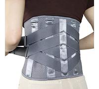 HONGJING Fascia lombare per il sollievo dal dolore alla schiena con 7 supporti, cintura lombare con rete traspirante per il sollevamento di carichi pesanti e il sollievo dal dolore della sciatica (L)