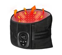 HONGJING Tutore per la schiena con luce rossa riscaldante per alleviare il dolore lombare, supporto lombare cintura massaggiatore ricaricabile per sciatica, scoliosi, ernia del disco, M