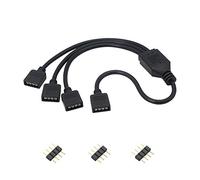 Honglei Cavo splitter RGB LED Strip Connector, RGB 4 pin Splitter da 1 a 3 cavi 5050 LED nastro luce, cavo di prolunga per scheda madre del computer (5-12V)