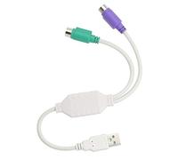 HONGLEI PS/2 a USB cavo USB a PS/2 spina attiva USB a doppio PS/2 adattatore tastiera mouse convertitore adattatore per tastiera PS2 -bianco