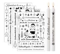 Hongma Candele natalizie, 4 pezzi, per tatuaggi, con scritta in lingua tedesca