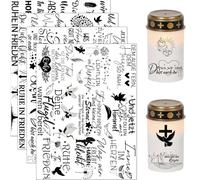 Hongma Rub On Sticker 19 x 14 cm grande formato lutto 4 pezzi frasi per Raysin per vetro Keraflott, legno, decorazione fai da te, rubon
