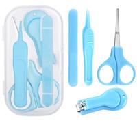 Hongmeru Kit per la cura delle unghie dei bambini, set manicure 4 in 1 con tagliacapelli, forbici, lima e pinzette per neonati