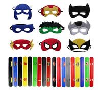 HONGP Maschere da supereroe e fasce per feste per bambini, 27 pezzi, in feltro, per cosplay, feste, travestimenti, bomboniere, ragazze e ragazzi
