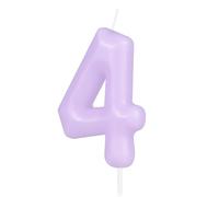 Hongplus Candela di compleanno macaron - viola numero 4 decorazione torta topper per festa