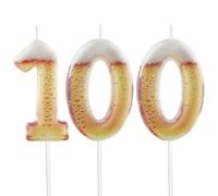 Hongplus Candele stampate a tema birra per 100° compleanno per torta, divertente candela numero 100 per decorazioni di compleanno, decorazioni per torte con design a tema birra per donne uomini amanti
