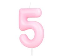 Hongplus Macaron Pink Numero 5 Candela, 5 Candela di compleanno, Macaron Rosa Buon Compleanno Candele per Torta, Decorazioni per Torta Rosa per Ragazze Donne Pastello Dolce 5 Decorazioni per feste di