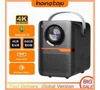HONGTOP Android Smart Mini proiettore 300ANSI Lumen proiettore portatile 4K con WIFI Bluetooth 1080P Home Movie Theater Beamer