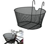 Hongu Cestino Anteriore Ovale con Ganci 38x24x21 CM Bicicletta Cesto Bici Ferro Nero