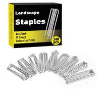 HongWay - 240 graffette da giardino galvanizzate a forma di U, 15,2 cm, 11 gauge, resistenti, per ancoraggio paesaggistico e tubi di irrigazione