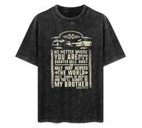 HONGWEl T-Shirt Unisex Retro Brian O'Conner Dominic Toretto No Matter Where You Are My Brother Cotton Round Neck Black 3XL