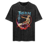 HONGWEl Unisex T-Shirt Vintage Trivium The Crusade 100% Cotton Round Neck Black XL