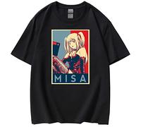 Hongwenstore Death Note Misa Amane T-Shirt Anime Death Note T-Shirt in Cotone a Maniche Corte per Uomo/Donna/Adolescente
