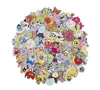 HONGXIN-SHOP Bottoni Colorati Decorativi in Legno Bottoni Animaliper Cucito e Lavorazione per Il Mestiere di Cucito Scrapbooking e Fai da Te a Mano Ornamento 150 Pezzi