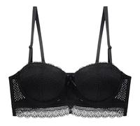 HongXINGDd Push Up Lace Camisole Comfort Pizzo Puro Mesh Reggiseno Quotidiano da Donna Black 1B