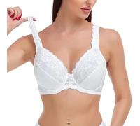 HongXINGDd Reggiseno Taglie Forti Non Imbottito a Copertura Totale in Pizzo Comfort da Donna Tutti i Giorni White 11D