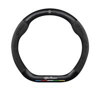 HONGYANFA Coprivolante per Alfa Romeo Stelvio 2017-2021 2022, Coprivolante Comfort Antiscivolo per Auto Facile da Installare,Black-Carbon Fiber Leather Model