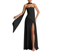Hongyangjing Abiti corti da damigella d'onore per ragazzi in chiffon scintillante spalline sottili abiti da cocktail party per adolescenti, Nero , 54
